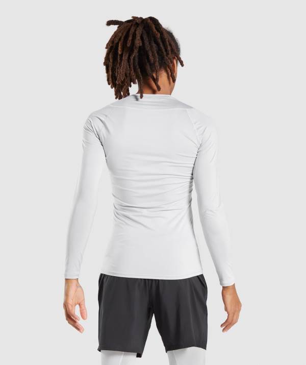 Panske Mikiny Gymshark Element Baselayer Long Sleeve Svetlo Siva | NC9618057